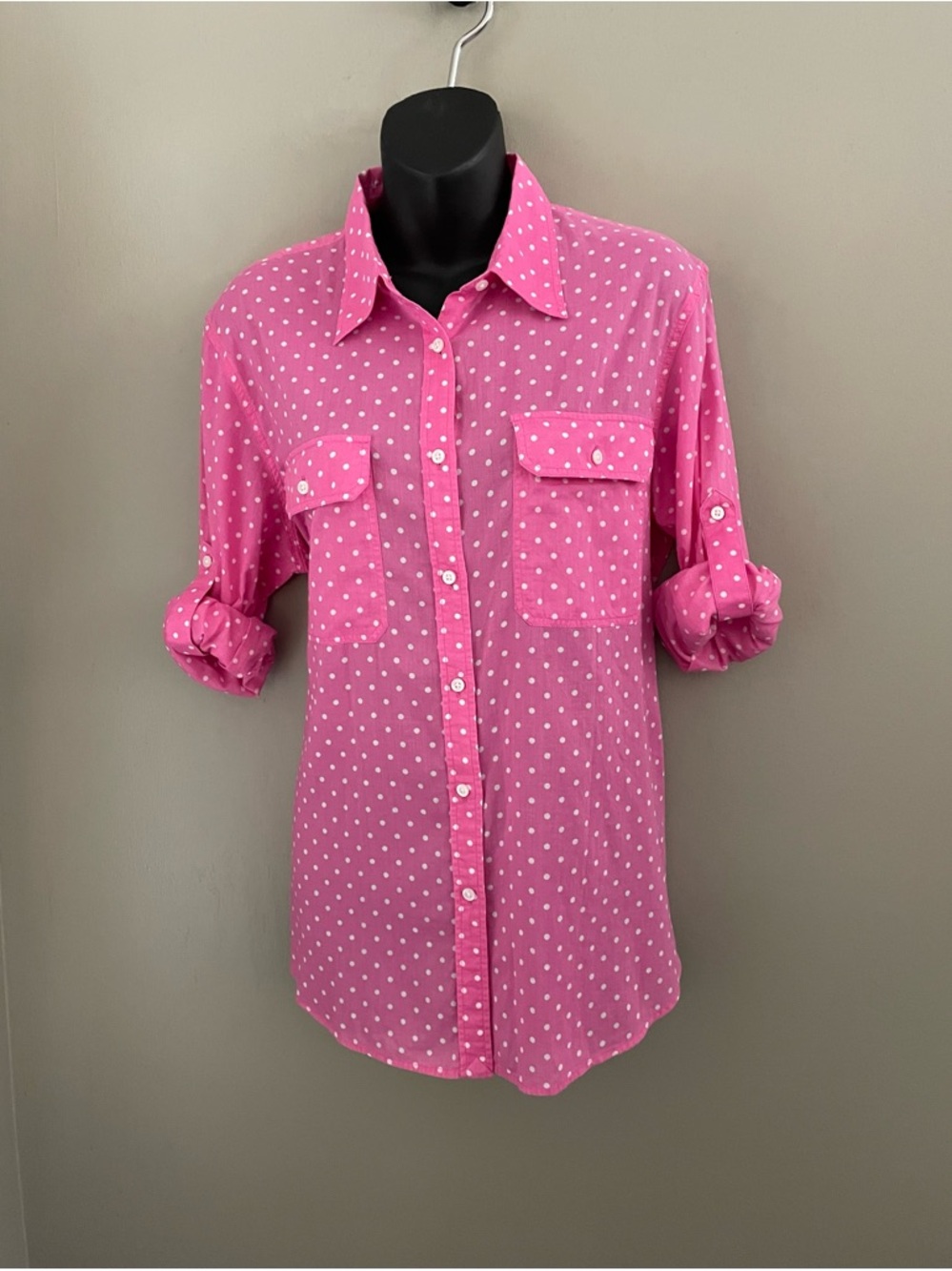 Ralph Lauren Pink Polka Dot Button Down Shirt